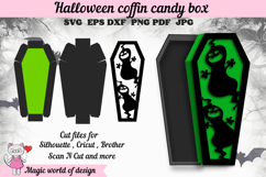 Halloween Coffin Box SVG Template, Spooky Paper Gift box Product Image 1