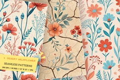 seamless desert wildflower pattern, muted peach dusty design Product Image 1