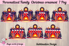 Xmas Fireplace PNG Personalized Bundle, Family Stockings Product Image 3