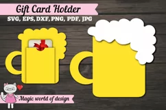 Beer mug gift card money holder svg for Cutting Machines Product Image 1