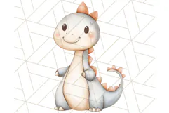 Cute Pastel Dinosaur Clipart PNG for Nursery Art, Baby Decor Product Image 5