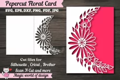 Wreath with Daisies Papercut Card Cover Template SVG Product Image 1