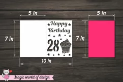 28st happy birthday Card Papercut Templates svg Product Image 2