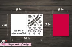 Dragonfly with flowers Card Cover Template SVG Design Product Image 2