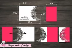 Wreath with Daisies Papercut Card Cover Template SVG Product Image 2