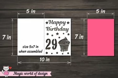 29st happy birthday Card Papercut Templates svg Product Image 2