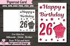 26st happy birthday Card Papercut Templates svg Product Image 1