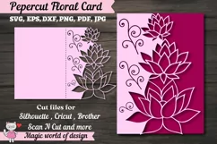 Lotus Card Cover A5 Paper Cutting svg Product Image 1