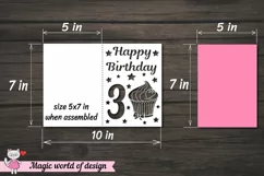3st happy birthday Card Papercut Templates svg Product Image 2