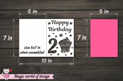 2st happy birthday Card Papercut Templates svg, Silhouette Product Image 2