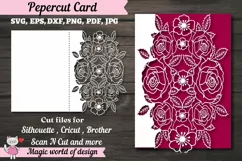 Roses Card Cover Template SVG Design, flower paper cutting Product Image 1