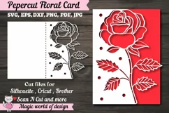 Rose Card Cover A5, Paper Cutting svg, Wedding Day Card Product Image 1