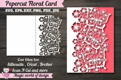 Butterfly and Flower Papercut Card Cover Template SVG Design Product Image 1