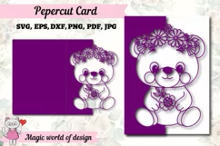 Cute teddy bear Card for baby shower svg, Birthday Card svg Product Image 2