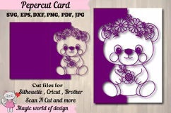Cute teddy bear Card for baby shower svg, Birthday Card svg Product Image 1