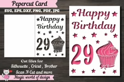 29st happy birthday Card Papercut Templates svg Product Image 1