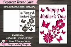 Happy Mother's Day Papercut Card Cover Template SVG Design Product Image 1