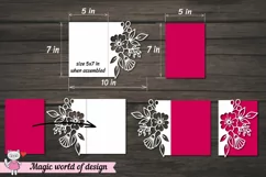 Flower Papercut Card Cover Template SVG Design Product Image 2