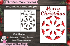 Christmas snowflake card svg, xmas Papercut Card Product Image 1