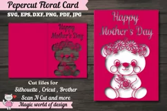 Bear with flowers Card Paper Cutting svg, Mother's Day Gift Product Image 2