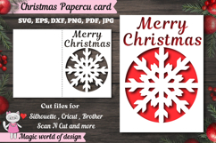 Christmas snowflake card svg, xmas Papercut Card Product Image 1