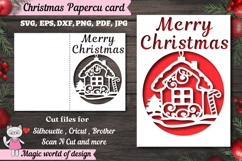 Christmas card svg, xmas Papercut Card Product Image 1