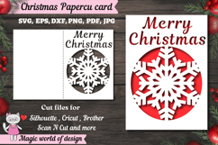 Christmas snowflake card svg, xmas Papercut Card Product Image 1