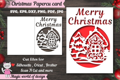 Christmas card svg, xmas Papercut Card Product Image 1
