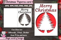 Christmas tree card svg, xmas Papercut Card Product Image 1
