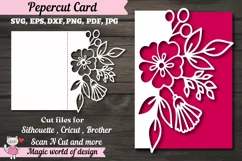 Flower Papercut Card Cover Template SVG Design Product Image 1