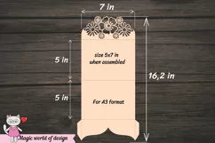 Trifold wedding invitation pocket svg dxf pdf cut file, Product Image 3