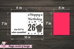 26st happy birthday Card Papercut Templates svg Product Image 2