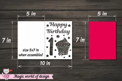 Happy 1st Birthday Papercut Card Cover A5 svg Product Image 3
