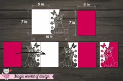 Unicorn Papercut Card Cover Template SVG Design Product Image 2