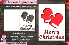 Christmas Mitten card svg, xmas Papercut Card Product Image 1