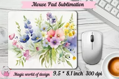 Rustic flowers bouquet png, mouse pad sublimation png Product Image 1