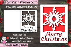 Christmas snowflake card svg, xmas Papercut Card Product Image 1