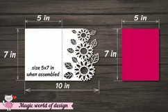 Sunflower Card Cover Template SVG Design, paper cutting Product Image 2