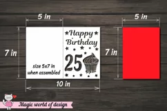 25st happy birthday Card Papercut Templates svg Product Image 2