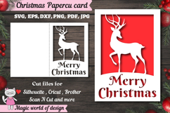 Christmas deer card svg, xmas Papercut Card Product Image 1