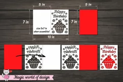Cupcake happy birthday Card Cover A5, paper cutting svg Product Image 2