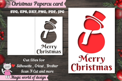 Christmas snowman card svg, xmas Papercut Card Product Image 1
