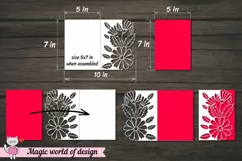 Daisies Wild flower Papercut Card Cover Template SVG Product Image 2