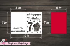 7st happy birthday Card Papercut Templates svg, Product Image 2