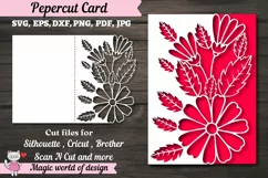 Daisies Wild flower Papercut Card Cover Template SVG Product Image 1