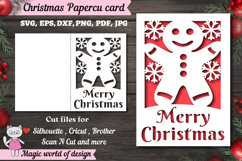 Christmas gingerbread man card svg, xmas Papercut Card Product Image 1