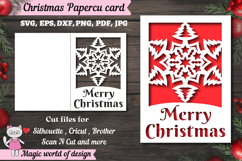 Christmas snowflake card svg, xmas Papercut Card Product Image 1