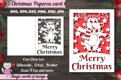 Christmas deer card svg, xmas cricut joy card Product Image 1