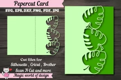 Tropical leaf monstera Papercut Card Cover Template SVG Product Image 1