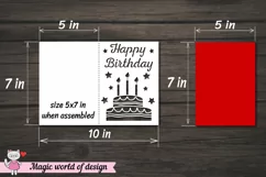 Happy Birthday Card, Papercut Templates, Cake with candles Product Image 2